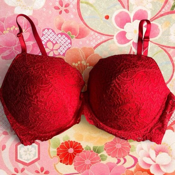 Smart & Sexy Red Underwired Bra 40DD Push Up Bra 85046 Signature Floral Lace Bra - Picture 1 of 4